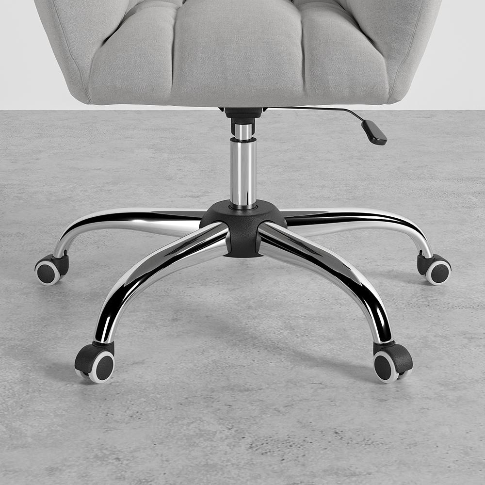 Modern Office Chair Upholstered Cotton & Linen Swivel Task Chair Height Adjustable