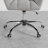 Modern Office Chair Upholstered Cotton & Linen Swivel Task Chair Height Adjustable