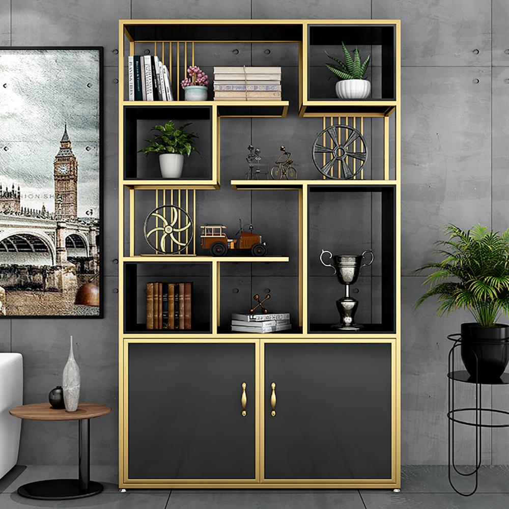 Contemporary Stand Standard Bookshelf with Doors