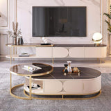 3-teiliges Couchtisch- und TV-Ständer-Set mit Schubladen