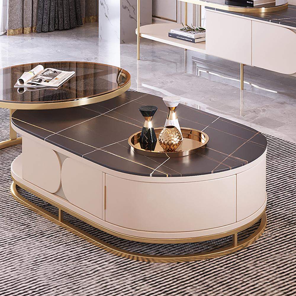 3 Pieces Nesting Coffee Tables & TV Stand Set with Drawers-Richsoul-Furniture,Living Room Furniture,Living Room Sets
