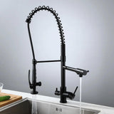 Modern Kitchen Faucet with Sprayer Brass Pull Down Faucets Chrome Single Hole 3-in-1