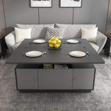 Modern Gray Multifunctional Square Lift-top Coffee Table-Coffee Tables,Furniture,Living Room Furniture
