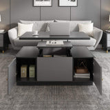 Modern Gray Multifunctional Square Lift-top Coffee Table-Coffee Tables,Furniture,Living Room Furniture