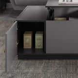 Modern Gray Multifunctional Square Lift-top Coffee Table-Coffee Tables,Furniture,Living Room Furniture