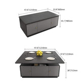 Modern Gray Multifunctional Square Lift-top Coffee Table-Coffee Tables,Furniture,Living Room Furniture