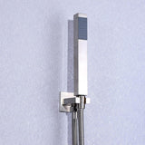 Dree Modern 12" Wall Mount LED Square Showerhead & Hand Shower System in Brushed Nickel