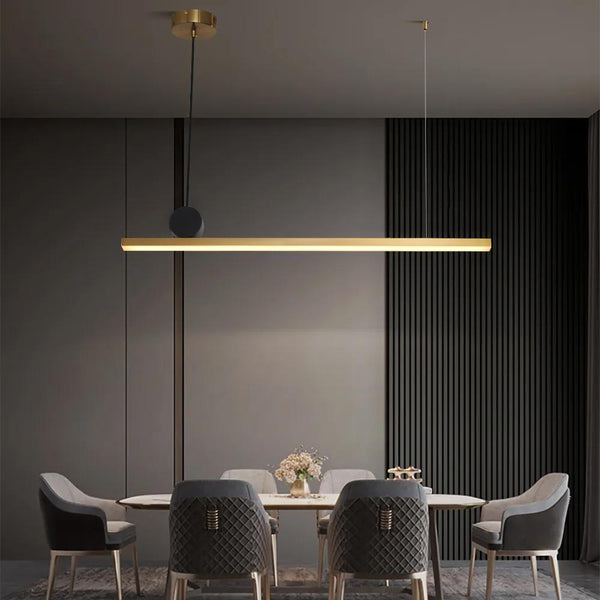 35" LED Linear Island Light Gold & Black Hanging Light for Kitchen ...