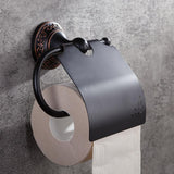 Bella Antique Black Wall Mounted Toilet Paper Holder & Cover Brass