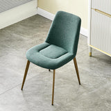 Mid-Century Modern Green Dining Chair Armless Upholstered Side Chair Set of 2