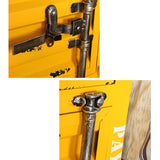 Industrial Loft Red Nightstand Retro Bedside Storage Cabinet with Door & Drawer