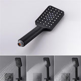 16" Thermostatic Shower System with Handheld Shower in Matte Black Solid Brass