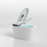 Smart 1-Piece Elongated Automatic Toilet in White LED Display Screen