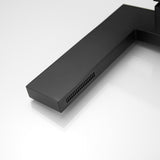 Ultra-Thin Matte Black Single Handle Waterfall Bathroom Sink Faucet Solid Brass Single Hole
