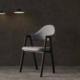 Gray Linen Upholstered Dining Chair Side Chair (Set of 2)