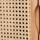 Woven Rattan Wardrobe Closet Cabinet with 2 Doors and 4 Drawers