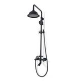 Classic Vintage Bathroom Exposed Rainfall Shower System Handheld Shower Antique Black