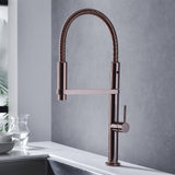 Rose Gold Single Hole High Arc Magnetic Kitchen Faucet Dual-function Spray