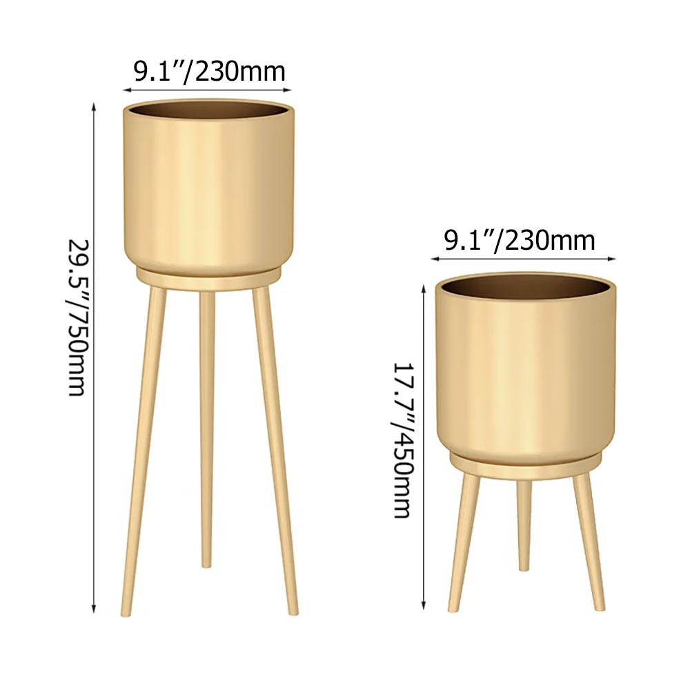 Nordic Metal Tripod Plant Stand Removable Planter Pot Set of 2