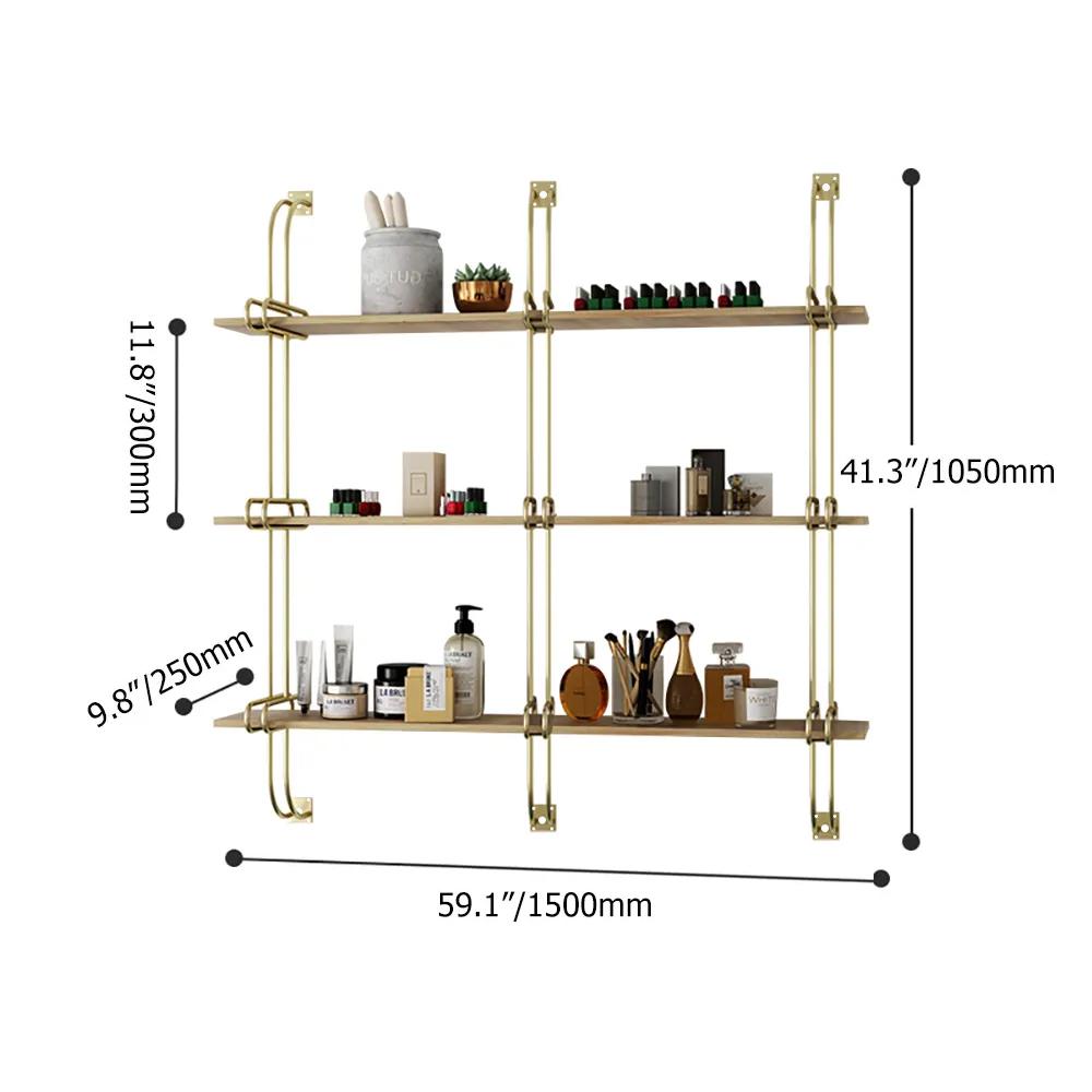 3-Tier Luxury Floating Shelves Wooden Wall Shelf Wall Mounted Shelves