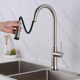 Kitchen Faucet with Sprayer Pull Down Touch Faucet Brushed Nickel Stainless Steel