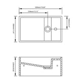 Stone Resin Solid Wall-Hung Bathroom Ramped Sink with Towel Bar in Glossy White