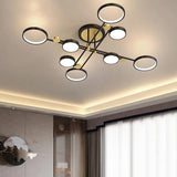 Modern Semi Flush Mount Lighting Gold Ceiling Light Fixture LED Ring