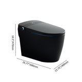 Elongated One-Piece Smart Toilet Floor Mounted Automatic Toilet in Black & Gold Rim