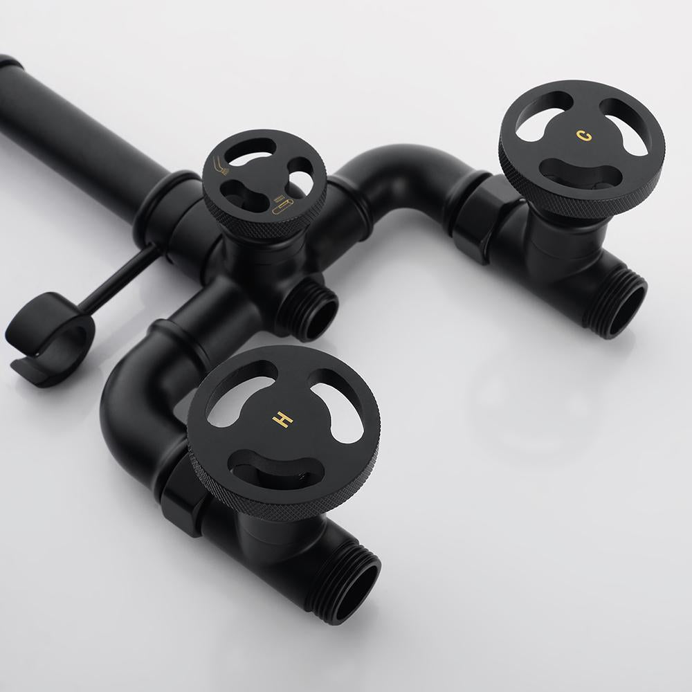 Ruth Black Freestanding Tub Faucet Clawfoot Tub Faucet with Hand Shower