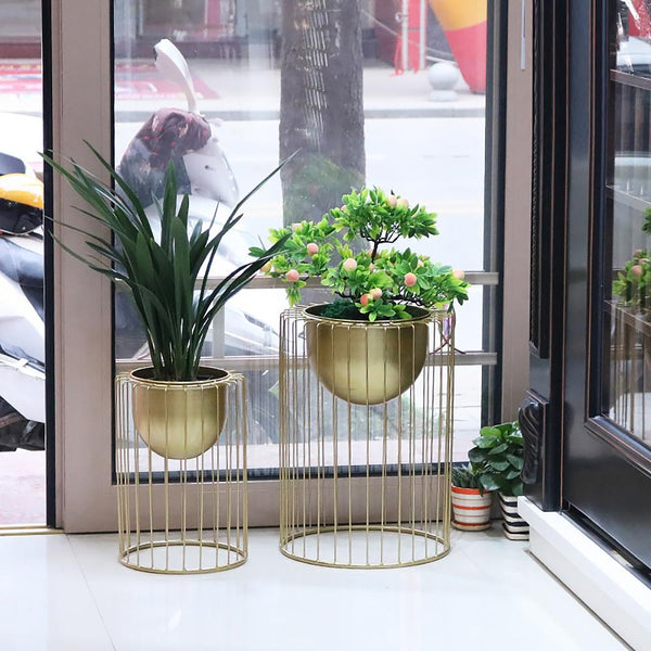 gold pot for plants Flower Stand Gold Plant Stand for Indoors Modern Flower Stand in Large-Wehomz – WEHOMZ