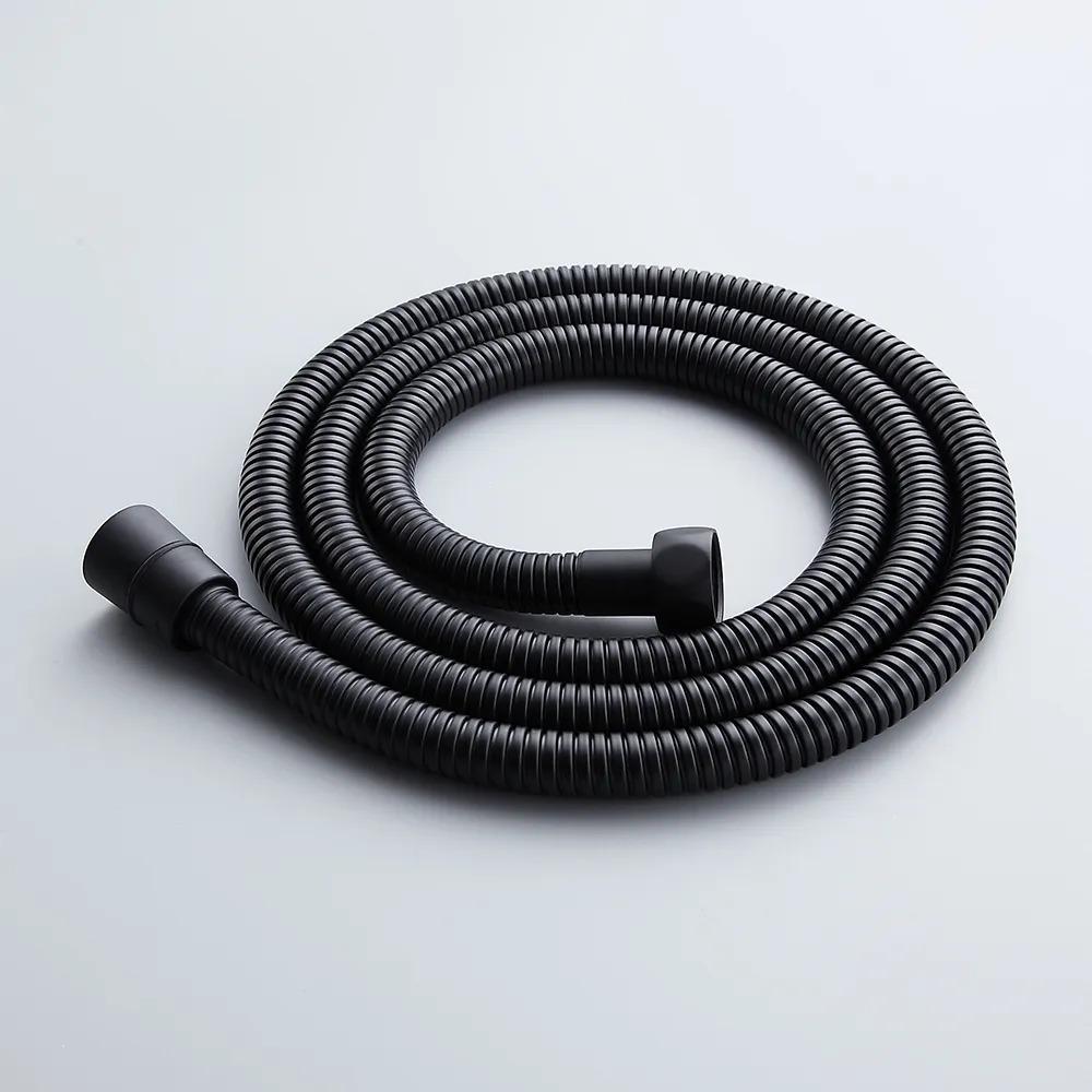 Wall Mounted Waterfall Rain Shower System with 3 Body Sprays in Matte Black