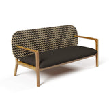 2 Pieces Teak & Rattan Outdoor Sofa Set Patio Wood Rocking Chair with Cushion in Natural