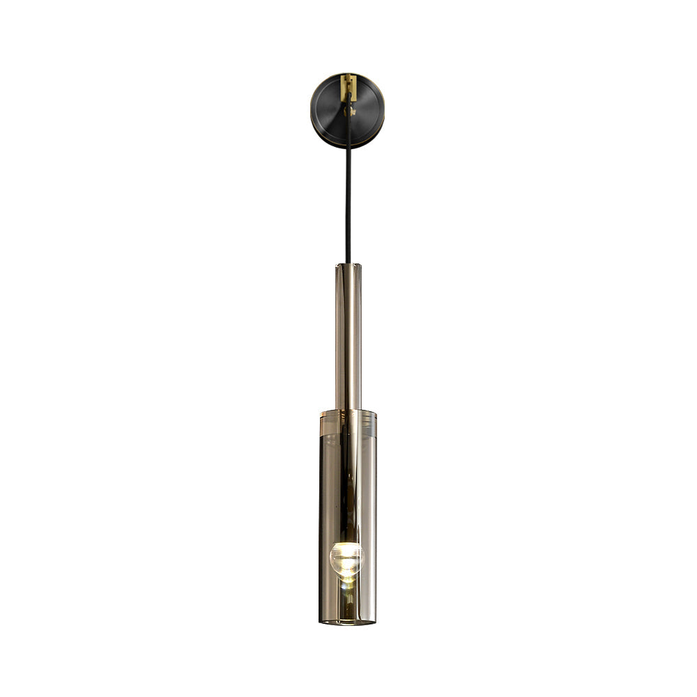 Minimalist Hanging Wall Light 1-Light Clear Armed Sconce Crystal Indoor Wall Lighting