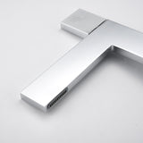 Brushed Gold Modern Bathroom Sink Faucet Single Handle 1-Hole Solid Brass