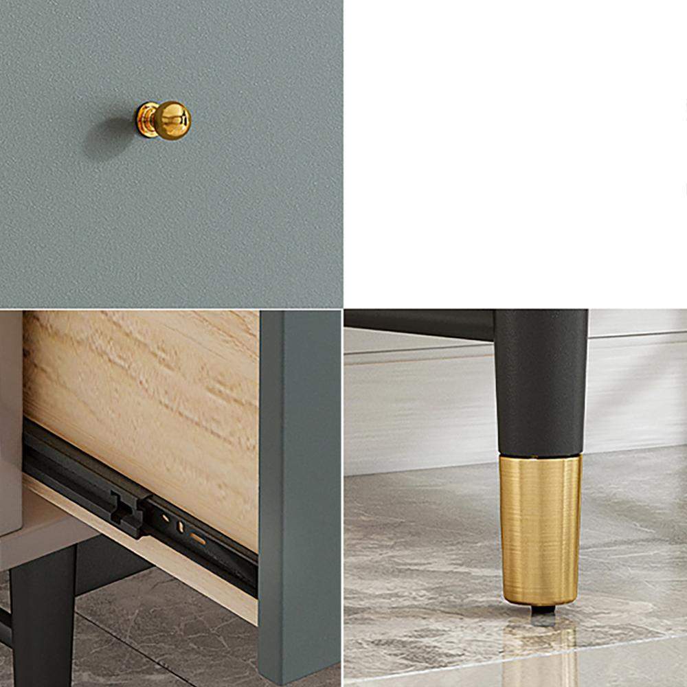 Wooden Gray Side Table with Storage Narrow End Table with Drawers-End & Side Tables,Furniture,Living Room Furniture