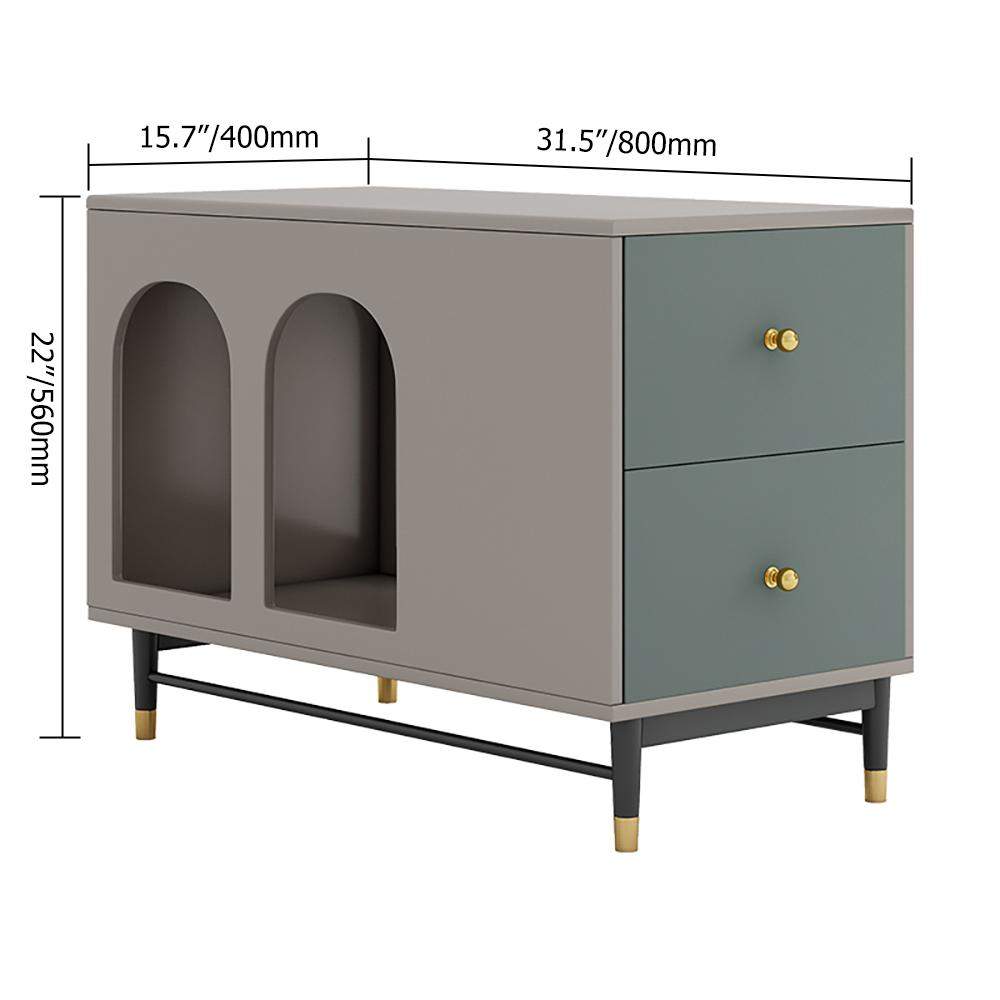 Wooden Gray Side Table with Storage Narrow End Table with Drawers-End & Side Tables,Furniture,Living Room Furniture