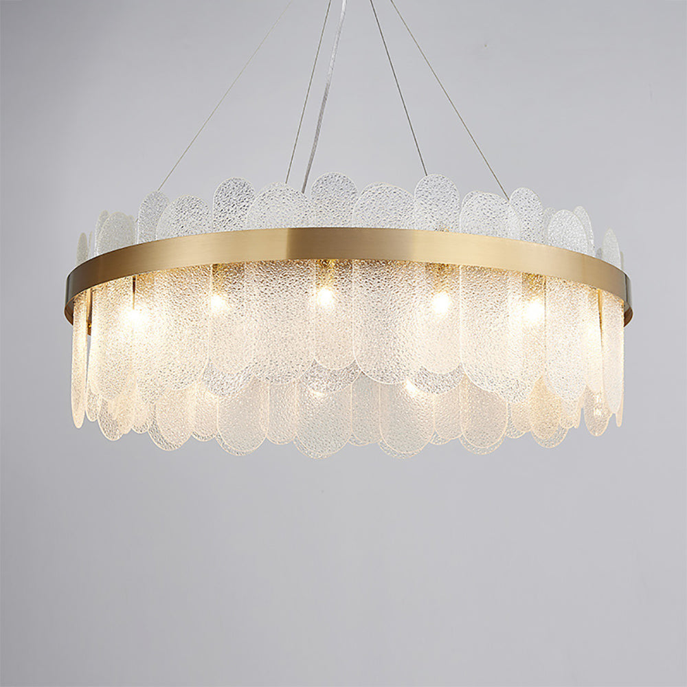 Postmodern Round 10-Light Tiered Clear Glass Chandelier