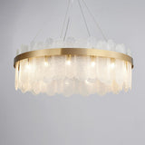 Postmodern Round 10-Light Tiered Clear Glass Chandelier