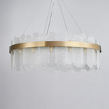 Postmodern Round 10-Light Tiered Clear Glass Chandelier