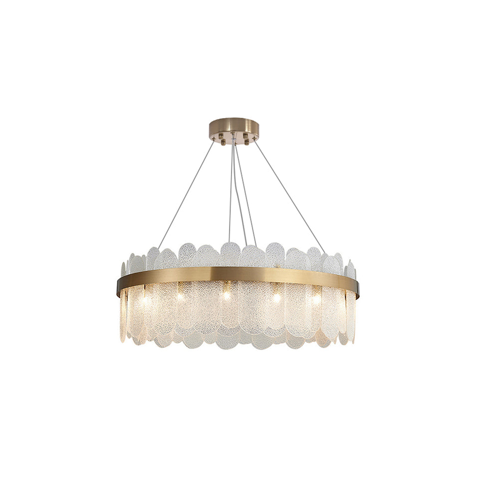 Postmodern Round 10-Light Tiered Clear Glass Chandelier