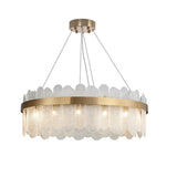 Postmodern Round 10-Light Tiered Clear Glass Chandelier