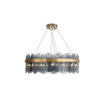 Postmodern Round 10-Light Tiered Clear Glass Chandelier