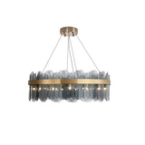 Postmodern Round 10-Light Tiered Clear Glass Chandelier