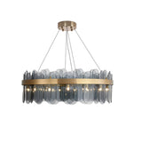 Postmodern Round 10-Light Tiered Clear Glass Chandelier