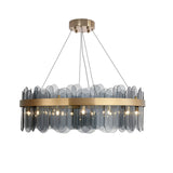 Postmodern Round 10-Light Tiered Clear Glass Chandelier