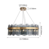 Postmodern Round 10-Light Tiered Clear Glass Chandelier