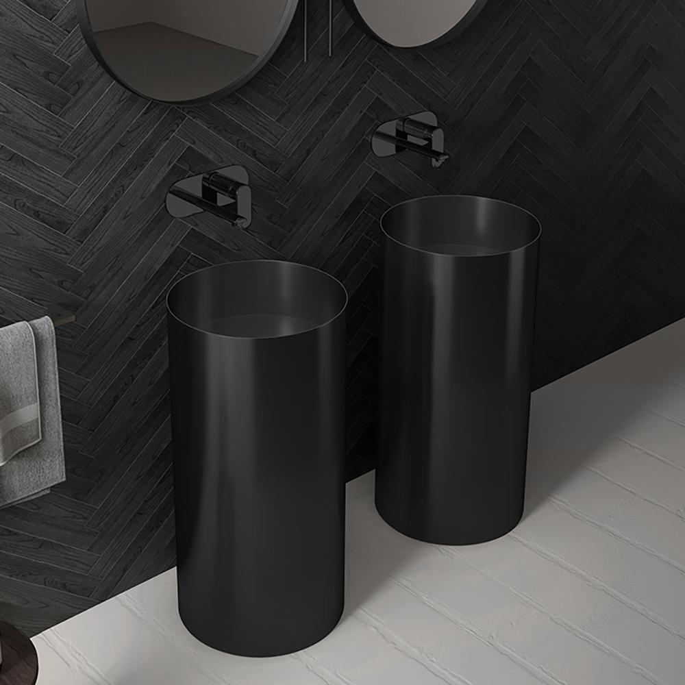 Gold Modern Luxury Round Stainless Steel Sink Pedestal Sink Freestanding