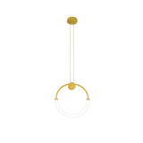 Modern Minimalist Single Circle Kitchen Island Light in Gold Cool Light
