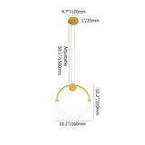 Modern Minimalist Single Circle Kitchen Island Light in Gold Cool Light