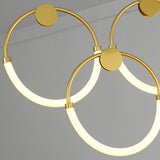 Modern Minimalist Single Circle Kitchen Island Light in Gold Cool Light